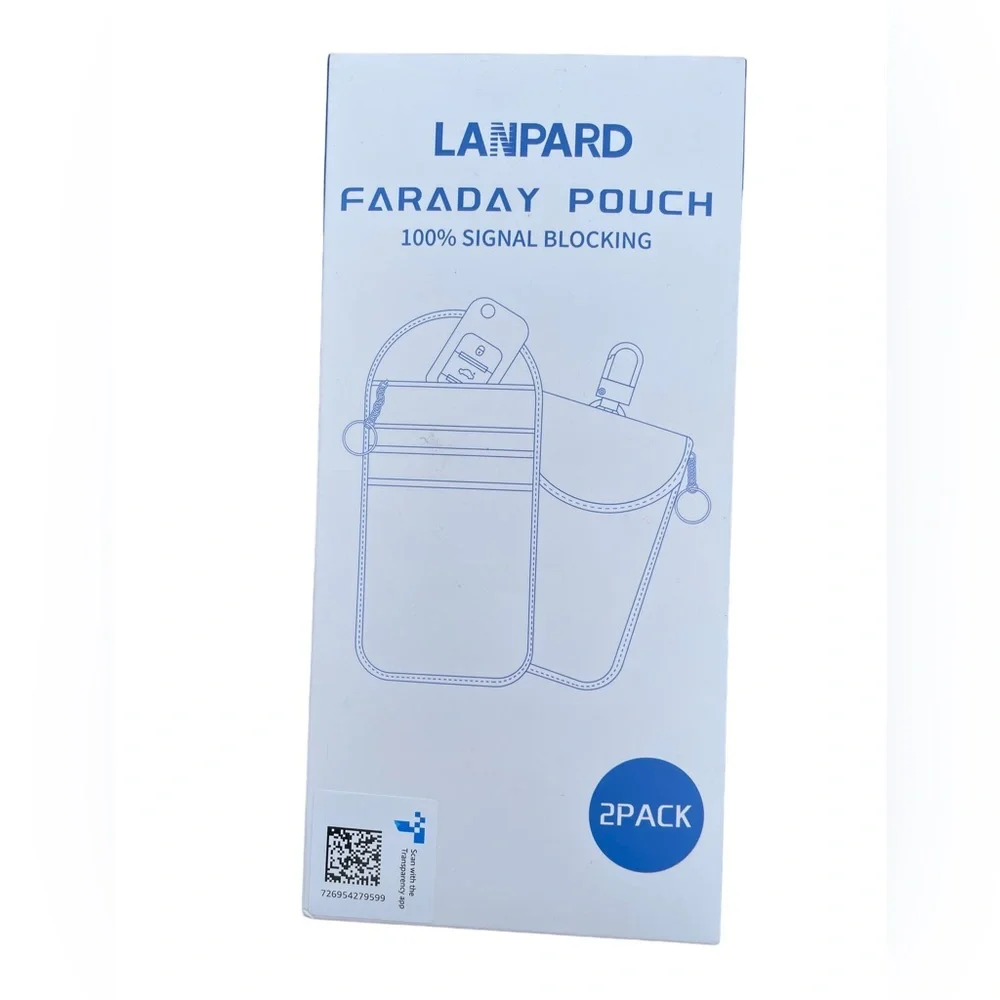 Lanpard Faraday Pouch 2 Pack Signal Blocking Key Fob Theft Deterrent Bag Small - Picture 2 of 7